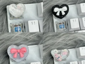 DIY keycap cute heart universal semi transparent cross mechanical keyboard ESC base semi transparent pink keycap