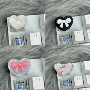 DIY keycap cute heart universal semi transparent cross mechanical keyboard ESC base semi transparent pink keycap