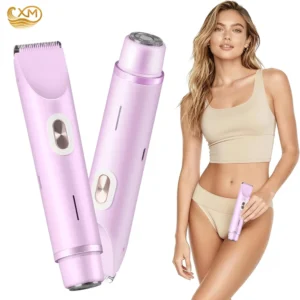 Women Electric Shaver Dual Head Bikini Trimmer Waterproof Body Hair Trimmer Facial Hair Remover for Bikini Underarm Leg Arm