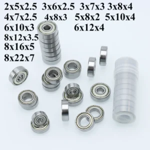 10pcs Miniature Ball Bearing 3x7x3 3x8x4 4x7x2.5 5x10x4 6x10x3 8x12x3.5 8x16x5 8x22x7 for Bike RC Car Toy 608 ZZ Small Bearings