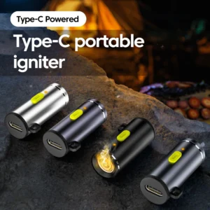 Type-C to Mini Cigarette Lighter Portable Press type Cigarette Lighter Outdoor Safety Portable Mini Cigarette Lighting Artifact