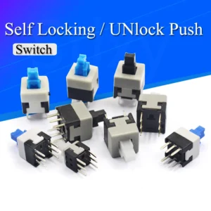 10-100PCS/LOT 5.8x5.8 7x7 8x8 8.5x8.5mm Self Locking / UNlock Push Tactile Power Micro Switch 6 Pin Button Switches