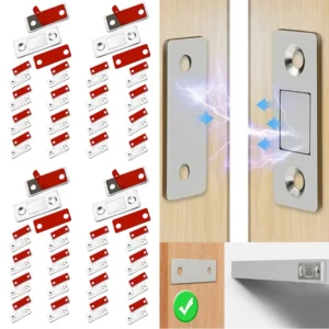 Strong Magnetic Cabinet Catches Ultra-Thin Door Magnets Stops Invisible Adhesive Drawer Magnet Catch for Kitchen Closet Closer