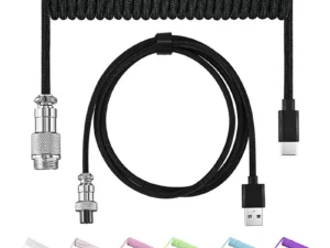 Type C Mechanical Keyboard Coiled Cable USB Port Keyboard Wire Mechanical Keyboard Aviator Desktop Computer Aviation Connector