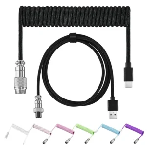 Type C Mechanical Keyboard Coiled Cable USB Port Keyboard Wire Mechanical Keyboard Aviator Desktop Computer Aviation Connector