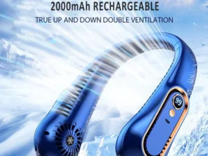 2025 New Best Sellers Wearable Neck Fan Portable Air Conditioner Bladeless Neck Fan Air Cooler 5 Gears and LED Display Screen