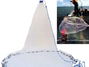 American Saltwater Fishing Cast Net for Bait Trap Fish 3/4/5/6/7/8/9/10ft Radius Casting Nets with Heavy Duty Zinc Sinker Weight