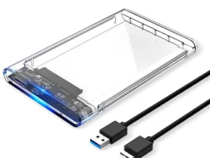 USB 3.0 External Hard Drive Enclosure 2.5 inch SATA to USB3.0 UASP Clear Portable Hard Drive Case 2T HDD Tool-Free Transparent