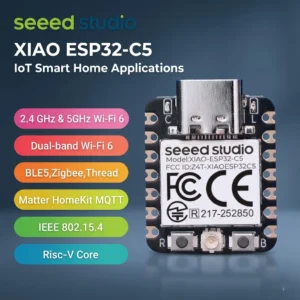 5GHz ESP32 C5 Seeed Studio XIAO ESP32C5 2.4GHz Wi-Fi 6 Module Dev Board RISC-V, Bluetooth IEEE Zigbee Thread Matter HomeKit MQTT