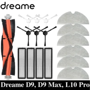 Dreame D9, D9 Max, L10 Pro Robot Vacuum Spare Parts Consumables Main Side Brush Hepa Filter Mop Cloth Accessories