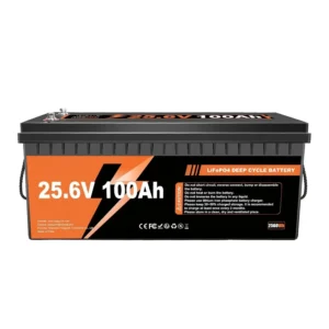 24V 100Ah LiFePO4 Lithium Battery with 100A BMS 2560Wh Up to 15000+ Deep Cycles Rechargeable Battery Perfect for RV, Customized