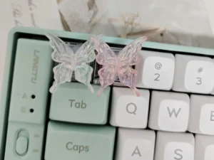 Transparent Butterfly Keycaps Cherry Profile R4 Cute Key Caps Cross Axis Mechanical Keyboard ESC Keycap PC Accessories Gift