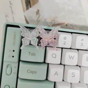Transparent Butterfly Keycaps Cherry Profile R4 Cute Key Caps Cross Axis Mechanical Keyboard ESC Keycap PC Accessories Gift