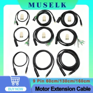 Julet Electric Bicycle Wheel Hub Motor Cable Extension Line 9-Pin Conversion Line Waterproof Connector Ebike Parts Cable