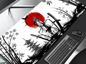 Samurai Warrior Mouse Pad Gamer Computer Accessories Keyboard Table Mat Black Mousepad Company Gaming Laptop Desk Accessory Pc