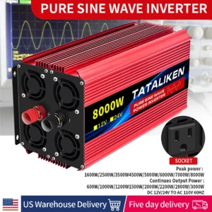 Pure Sine Wave Inverter 5000W 6000W 7000W 8000W 10000W DC To AC 12V 110V Portable Power Voltage Converter Car Solar Inverter
