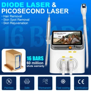 NEW Professional FAC 2 IN 1 Diode 5000w Hair Removal Machine Pico Qswitch ND YAG Tattoo Removal Machine 4 Waves 808NM