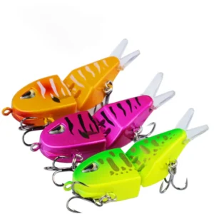 1PCS Fishing Lure Slow Sinking Swimbait 2 Joints Bait 6.2cm 3D Eyes PVC Material for Bass Trout Predator Lure Pesca