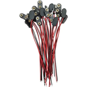 20 PCS /10pcs 9 Volt Battery Connectors I-Type 9 Volt Battery Buckle Connector Hard Buckle Plastic Shell, 5.9in Copper Wire Lead