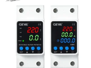 GEYA Adjustable Over Voltage Under Voltage Protection Device 63A 220VAC 110VAC Digital Display Voltage Protector KWH