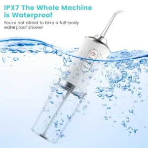Professional Portable Cordless Water Flosserfor Teeth, Rechargeable Oral Irrigator with 3 Modes & Water Drill, IPX7 Waterproof