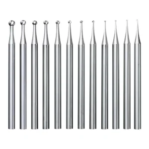 YDSC 12Pcs Round Shape Ball Burr Set - 3/32Inch Shank Jewelry Making Burs Round Ball Shape Engraving Bits