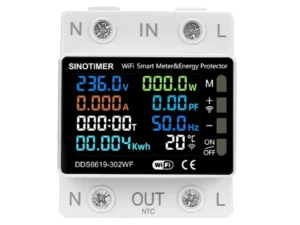 TUYA WiFi Smart Power Meter Over Under Voltage Protection Relay Switch Circuit Breaker Energy kWh Temperature Meter Smart Life