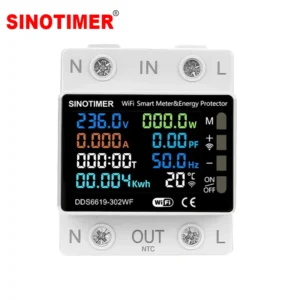 TUYA WiFi Smart Power Meter Over Under Voltage Protection Relay Switch Circuit Breaker Energy kWh Temperature Meter Smart Life