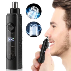 Mini Electric Nose Hair Trimmer Rechargeable Ear and Nose Hair Shaving Clipper Painless Facial Hair Trimmer Wet and Dry Haircut