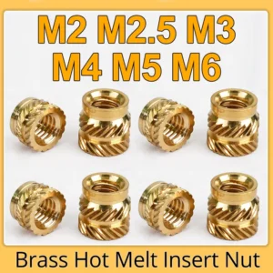 M2 M2.5 M3 M4 M5 M6 M8 Brass Hot Melt Insert Knurled Nut Thread Heat Molding Double Twill Injection Embedment Nut For 3D Printer