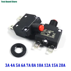 5Pcs Circuit Breaker Overload Protector Switch Fuse 3A 4A 5A 6A 7A 8A 10A 12A 15A 20A Resettable 220V