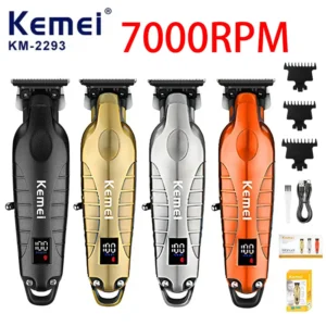 Kemei KM-2293 7000RPM Barber Professional Electric Hair Clipper Trimmer Cordless USB Charging Rechargeable Hair Clippers