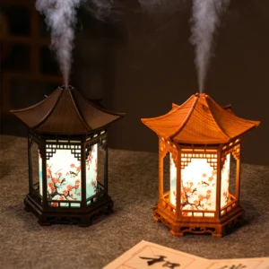 Chinese Style Element Pavilion Humidifier Unique Creative Decorative Night Light with Delicate Spray to Improve Air Quality