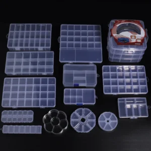 1 Pc Plastic Jewelry Box 5-28 Compartment Slot Organizer Storage Beads Container Adjustable Jewelry Storage Box Rectangle Case