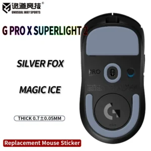 UnusualWaySports Mouse Skates Feet G Pro X Superlight 2 Cambered Surface PTFE Anti Collapse Magic Ice Black Silver Fox GPX2 GPW5