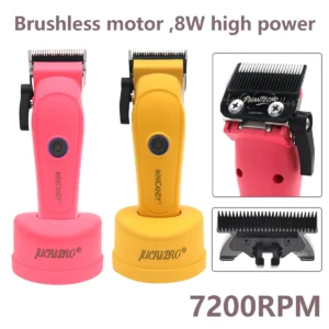 JUCAI Mini Candy JC-06 Professional Clipper 7200RPM Brushless Motor Fade Blade with Base Charger Precision Hair Machine