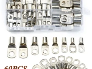 60PCS SC Tinned Copper Lug Ring Wire Connectors Bare Cable Terminal