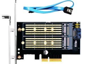 Dual M.2 PCIE NVMe 4.0/3.0 Adapter for M.2 PCIE NVMe SSD and M.2 NGFF SATA SSD