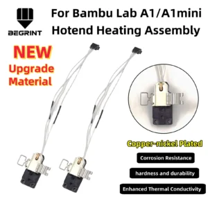 Upgrade Hotend Heating Assembly For Bambu Lab A1/A1mini Nickel Plated Copper Nozzle Mounting Components for Bambu Lab A1mini