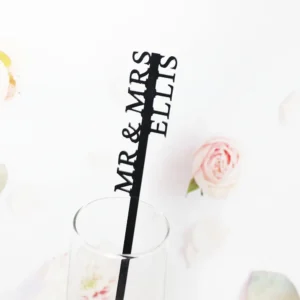 Personalized Drink Stirrers Wedding Drink Tags Stir Swizzle Sticks Cocktail Bar Last Name Favor