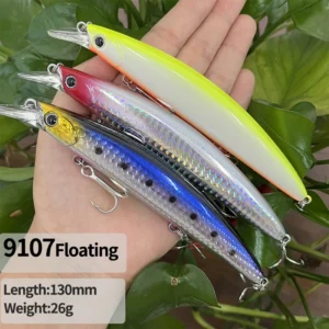 26g 130mm Floating Minnow Fishing Lures Long Cast Wobblers Artificial Hard Baits Trolling Saltwater Bass Trout Lures Equipment
