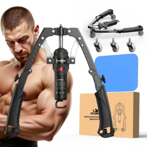 FLYBIRD 3-in-1 Twister Arm Trainer with Ab Roller Wheel, Adjustable 22-440lbs Hydraulic Power Chest, Shoulders, Forearm, Triceps