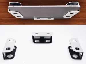 Under Desk Laptop Mount, Metal Under Desk Shelf Holder for Laptop, Mac Mini, Macbook, Keyboard with Anti-Scratch Silicone