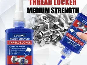 LOOLIFL Blue Thread Locker 243 Nuts-Bolts Locker, Screw Adhesive Lock Tight Seal Fasteners Anaerobic Curing Metal Glue,Rustproof