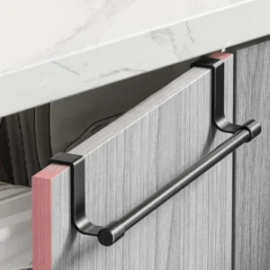 Towel Rod Steel Metal Wire Over Cabinet Towel Rack Storage Organizer Bathroom Door Hanging Towel Rack Punch-free Rag Hanger