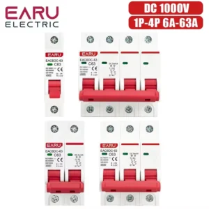 1P 2P 3P 4P DC 1000V MCB Solar Mini Circuit Breaker Overload Protection Switch 6A 10A 16A 20A 25A 32A 40A 50A 63A for PV System