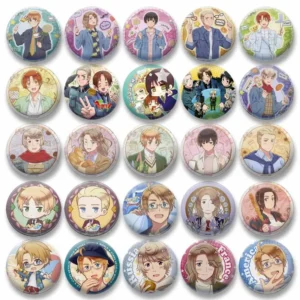 Hetalia The World Twinkle France Italy England Japan Enamel Pin Cartoon Badge Jewelry Brooch Accessory Fans Collectible Gifts