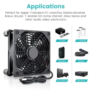 LDPCSJ USB Powered 120mm PC Case Fan 5V Silent Chassis Cooler for Router TV Cat with Cooling Screws And Protective Net 12cm