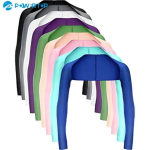 1Pair Cooling Shawl Arm Sleeves Sun Protection for Women Men with Finger Hole for Golfing, Driving, Riding, Fishing