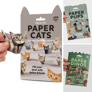 Creative DIY Paper Cats 50 Sheets DIY Origami Paper Handmade DIY Paper Cat Dog Dinosaur Fun Art Craft Folding Animal Folding Set